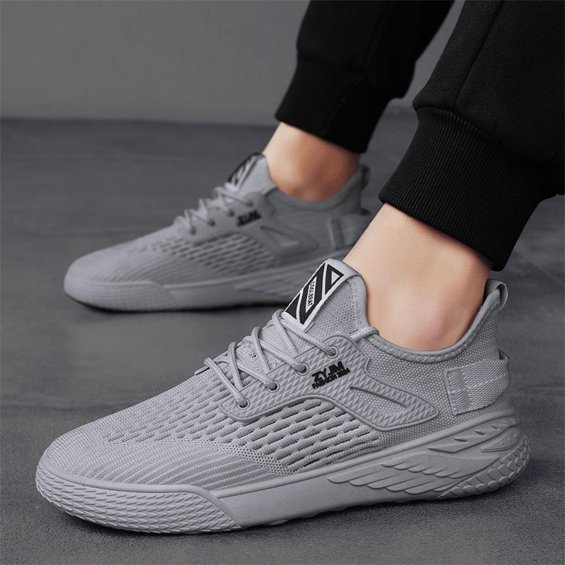 

FashionMen Casual Shoes slip on Comfortable Mesh Shoes Summer Breathable Men sneakers Wide Walking Shoes Men Tenis 10 серый