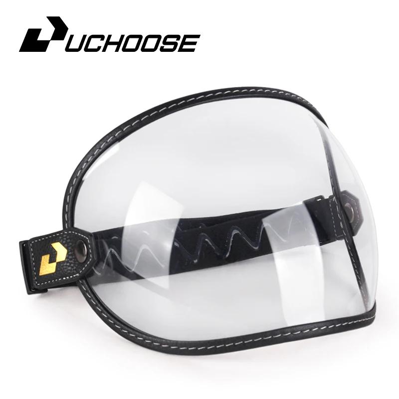 Uchoose Adatta a Tutti Casco Integrale Mezzo Casco Moto Vintage Retro Scudo Bolla Visiera Lente Occhiali da Sole Occhiali Accessori