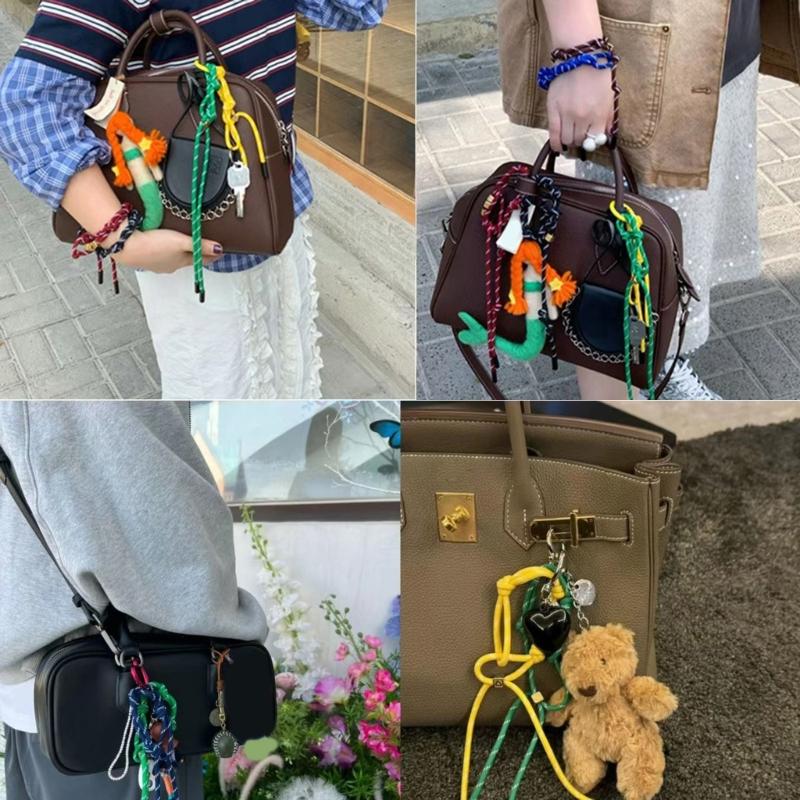 Trendy Nylon Rope Woven Bracelet for Couple Stylish Adjustable Length Wristchain Fashionable Accessory for Parties