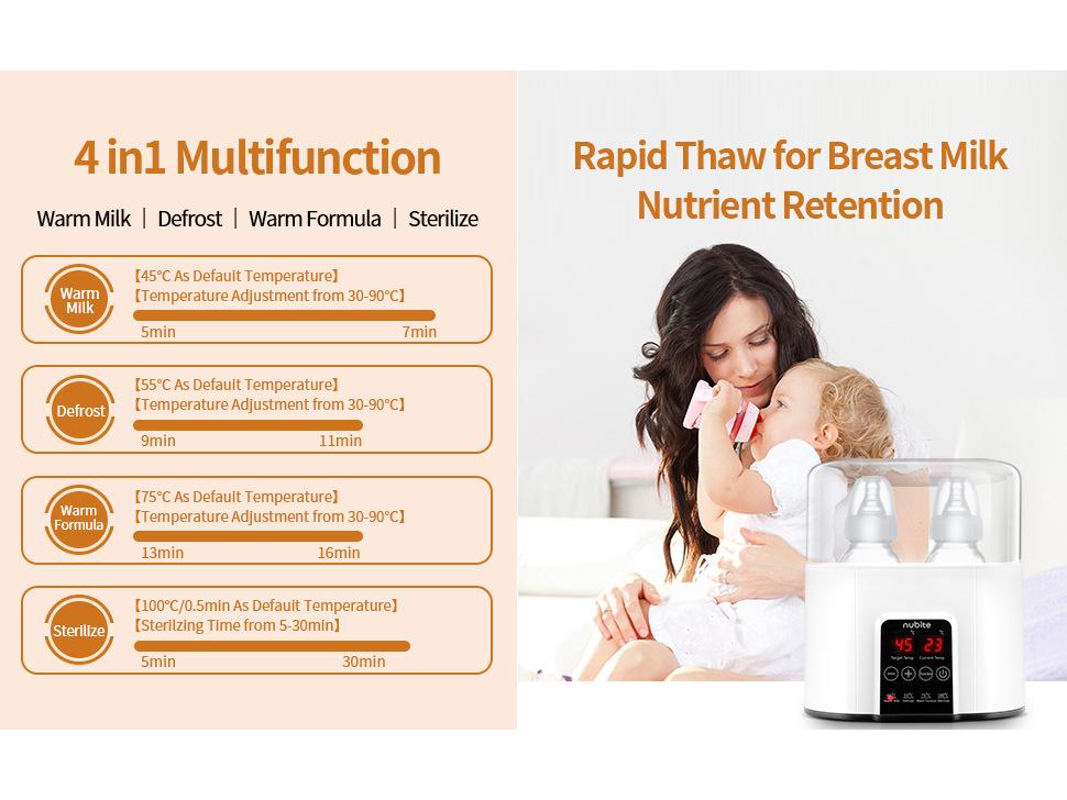 Adjustable Temperature Baby Bottle Warmer for Heating and Thawing Breast Milk