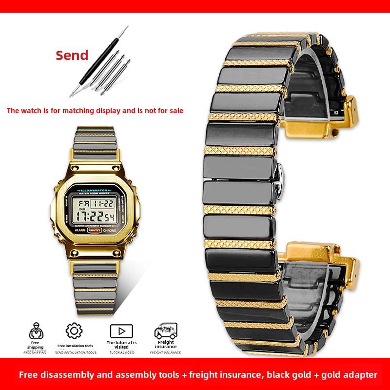 Ceramic Stainless Steel Strap Case for G-SHOCK Casio DW-5600 DW5600 GWM5610 GW-B5600 band Modified Replaceable Watch Chain Bezel
