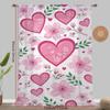 1PCS Pink Cherry Love Printed Cotton Curtain Sweet Spring Breeze   Valentine's Day   Bedroom Living Room   Curtains