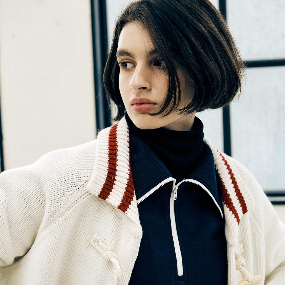 SPNK Duffle Toggle Knit Wool Cardigan_Ivory