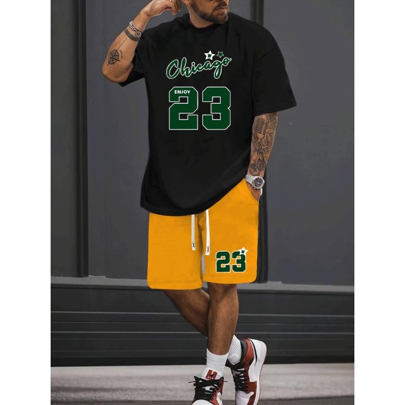T Men T-Shirt Shorts Pants Suit Casual Short Tracksuit  Vintage Outfit Sportswear Male Clothing