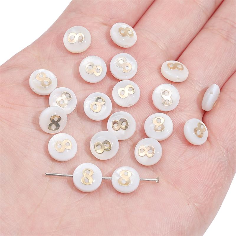 Naturmuschel Doppelseitige Heißprägung Digitale Perlen Für DIY Halskette Armband Ohrringe Schmuckherstellung