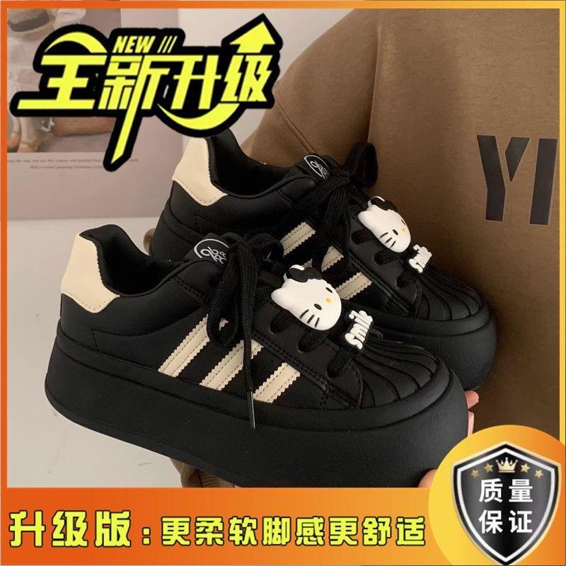 Shell head Maillard little white shoes black board shoes 2025 spring new round head platform casual big head doll shoes