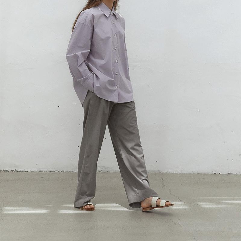 Women Spring Autumn Oversize 100% Cotton Long Sleeve Button Down Shirt, Loose Fit Mid-Length Casual Top
