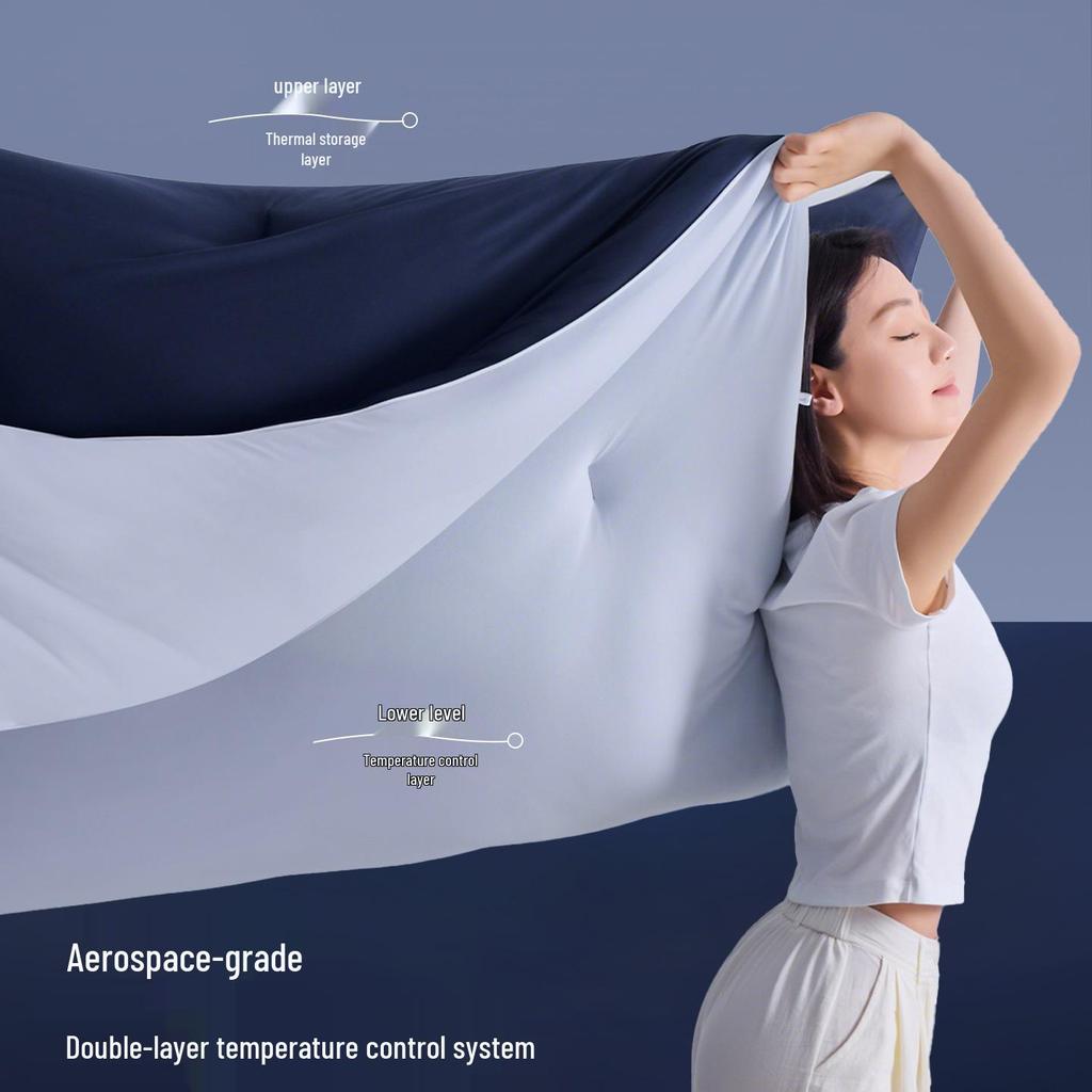 Soybean Fiber Temperature-Control Quilt: All-Season Warmth, Machine Washable, for Spring, Autumn, and Winter in Single or Double Sizes