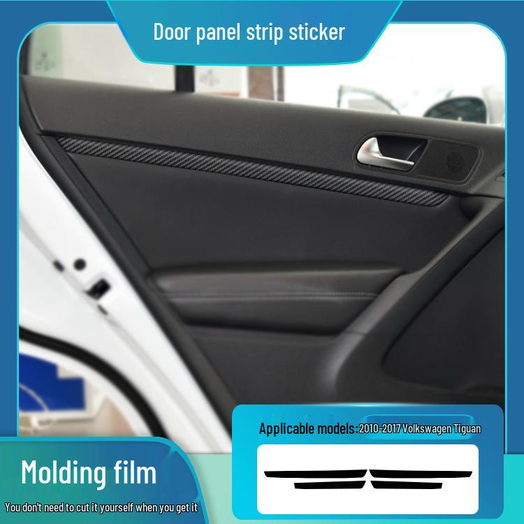 Volkswagen Tiguan 10-17 Innenraum Kohlefaser Kratz- & Trittschutz Konsole & Tür Kit