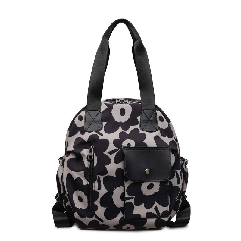Casual Dual-Purpose Backpack New National Style Flower Shoulder Messenger Bag High Value Trend Large Capacity Commuter Bag Women