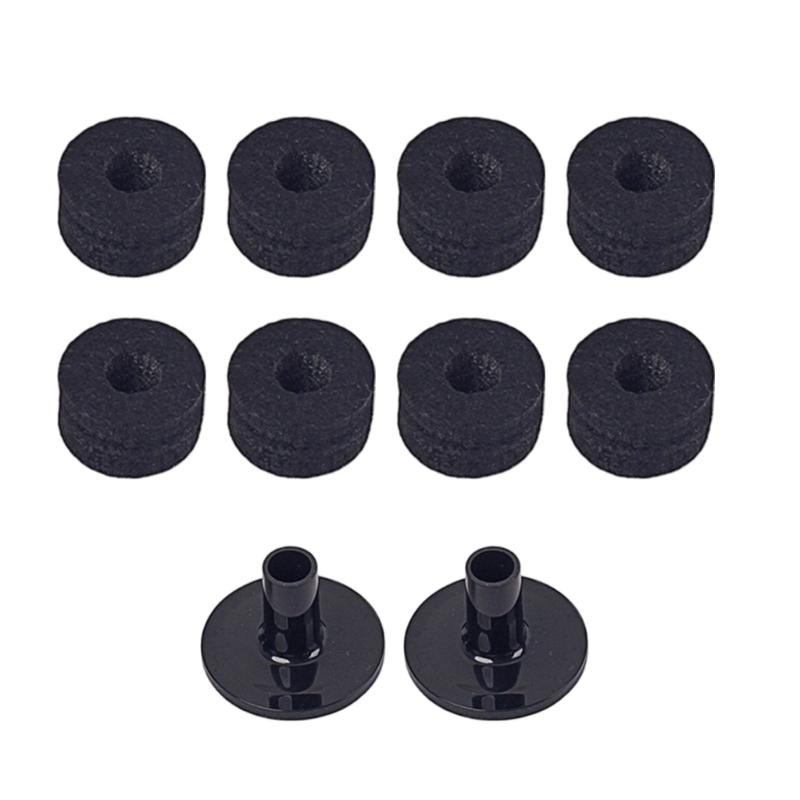 

10Pcs Plastic Bass Drum Felt Pad Replacement Drum Felt Bottom Cover With Shock Absorption For Professional Performances