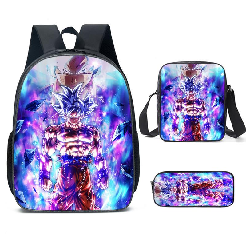 Dragon Ball Kids Backpack Set With Breathable Oxford Fabric For School Use