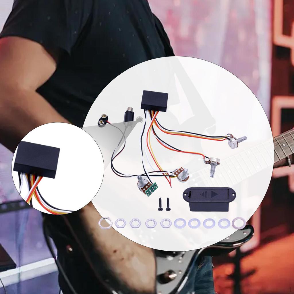 Active EQ Electric Bass Preamp Circuit Accessory Lightweight Sturdy Wiring Harness Professional