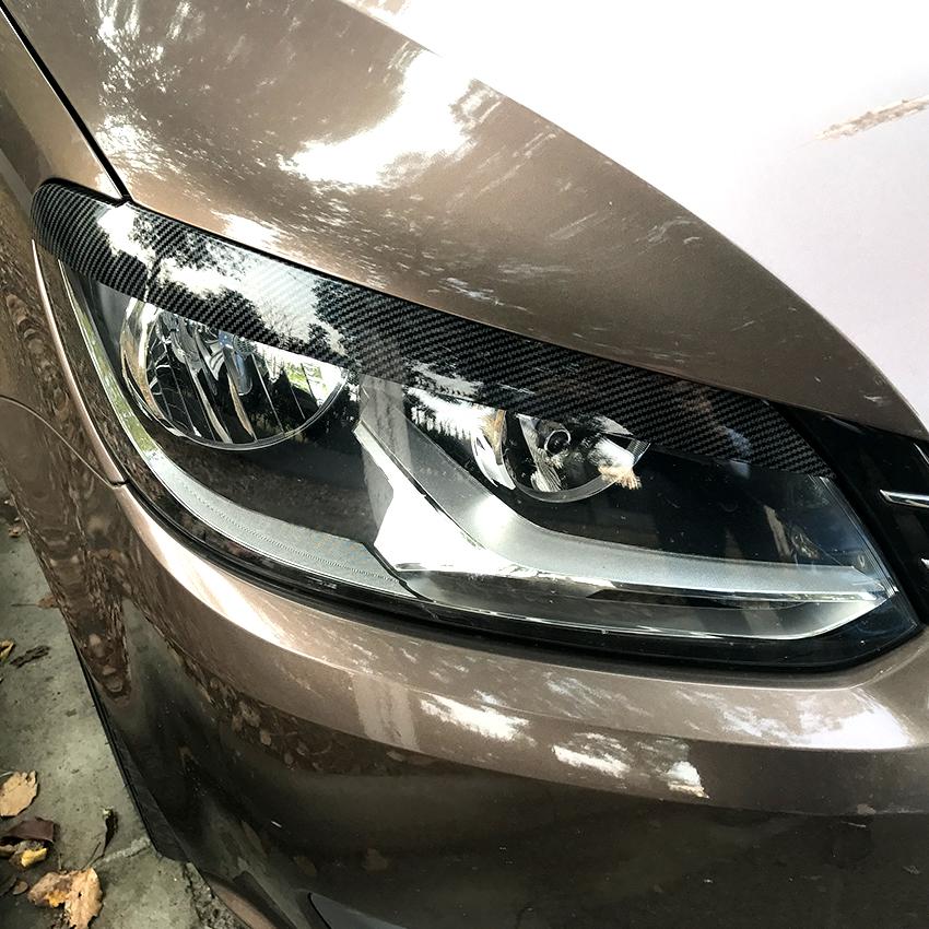 2PCS For Volkswagen VW Touran 2011-2015 Headlights Eyebrow Cover Head Lamp Eyelids Stickers Trim Decoration Car