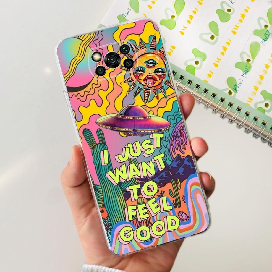 For Xiaomi Poco X3 Pro PocoX3 Case Soft Silicone Clear TPU Capa Fashion Latter Cartoon Cute Pattern For Xiomi Poco X3Pro x 3 Bag