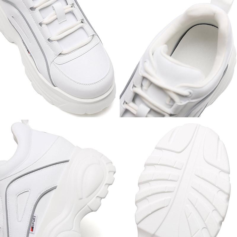 Amazon foreign trade autumn and winter new sports shoes casual muffin shoes low top height increase 7cm European and American platform women's shoes