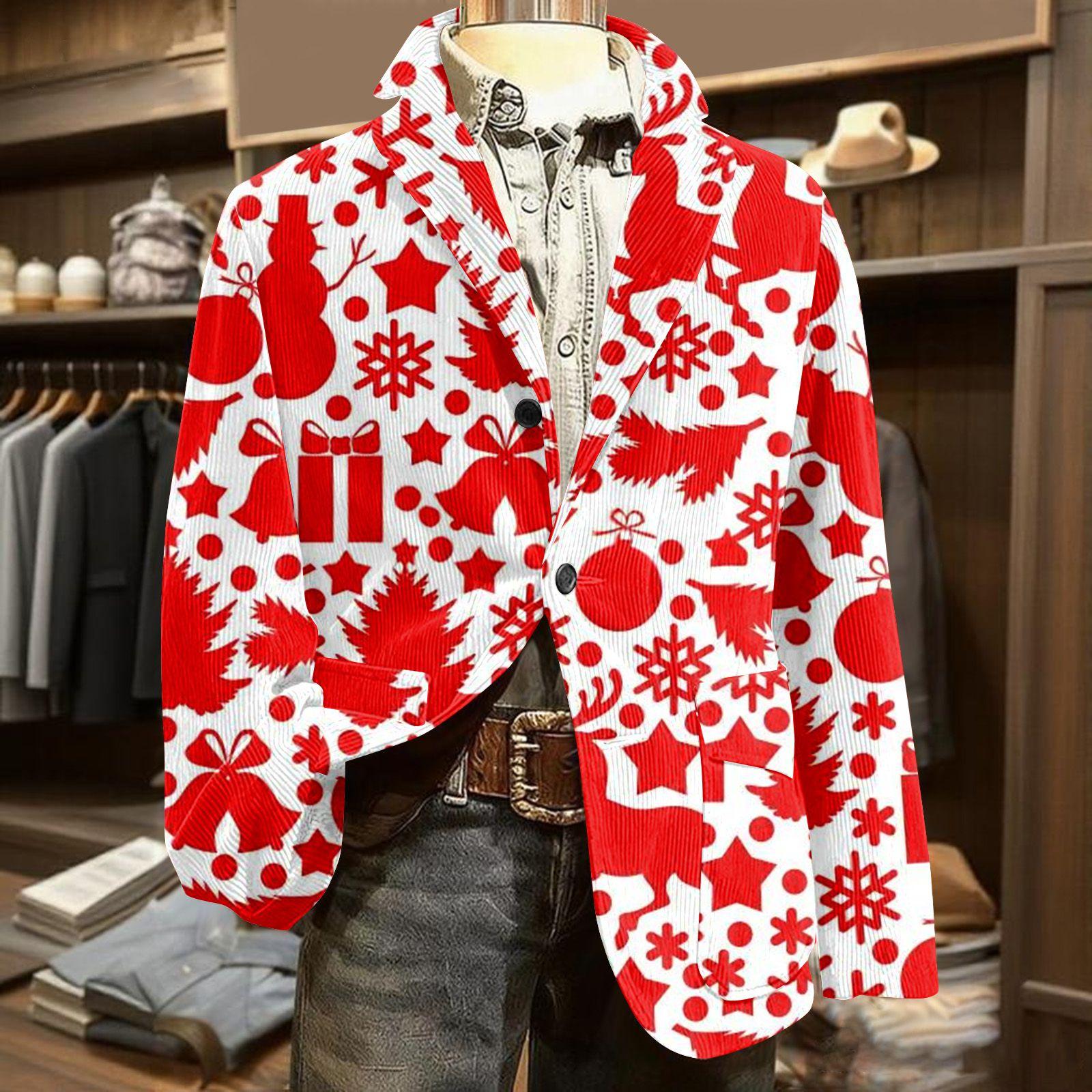 

Мужской уродливый рождественский вельветовый теплый карманный пиджак-кардиган, мужской повседневный костюм XL белый