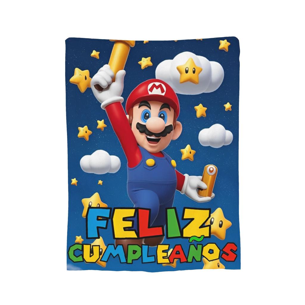 Roztomilý Boo Marios Potah na deku Flanelové přehozy Dekorace postele pohovky Měkké teplé přehozy,