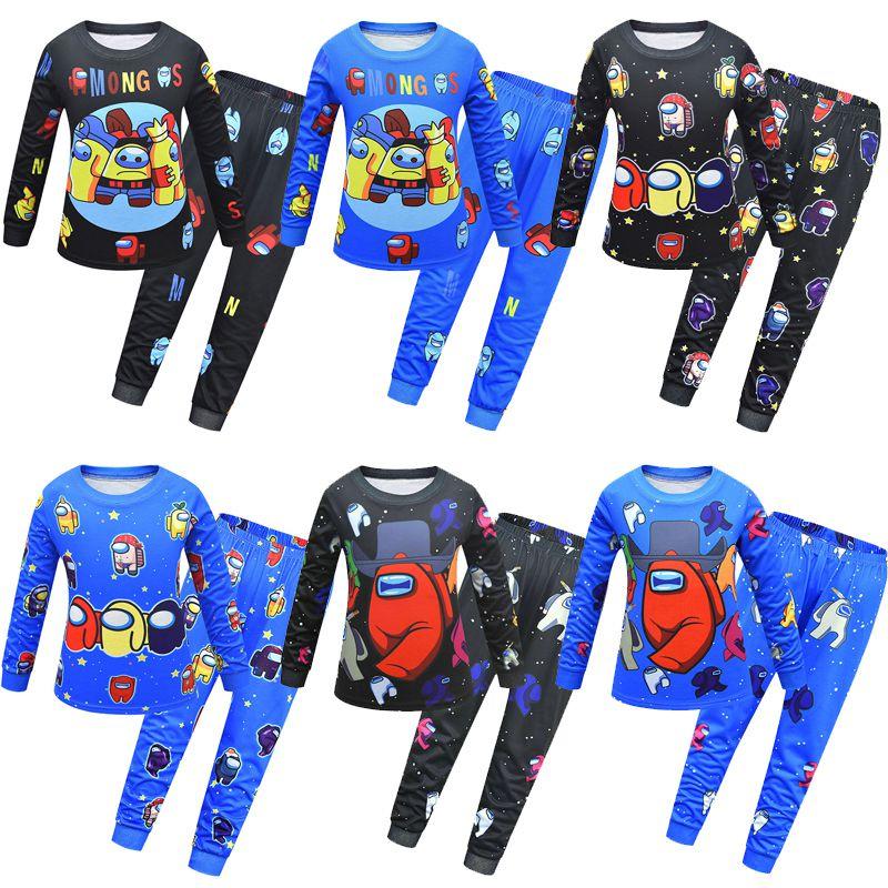 Among Us Zestaw Piżamy Koszulka z Długim Rękawem dla Dzieci Miękka Oddychająca Bielizna Nocna