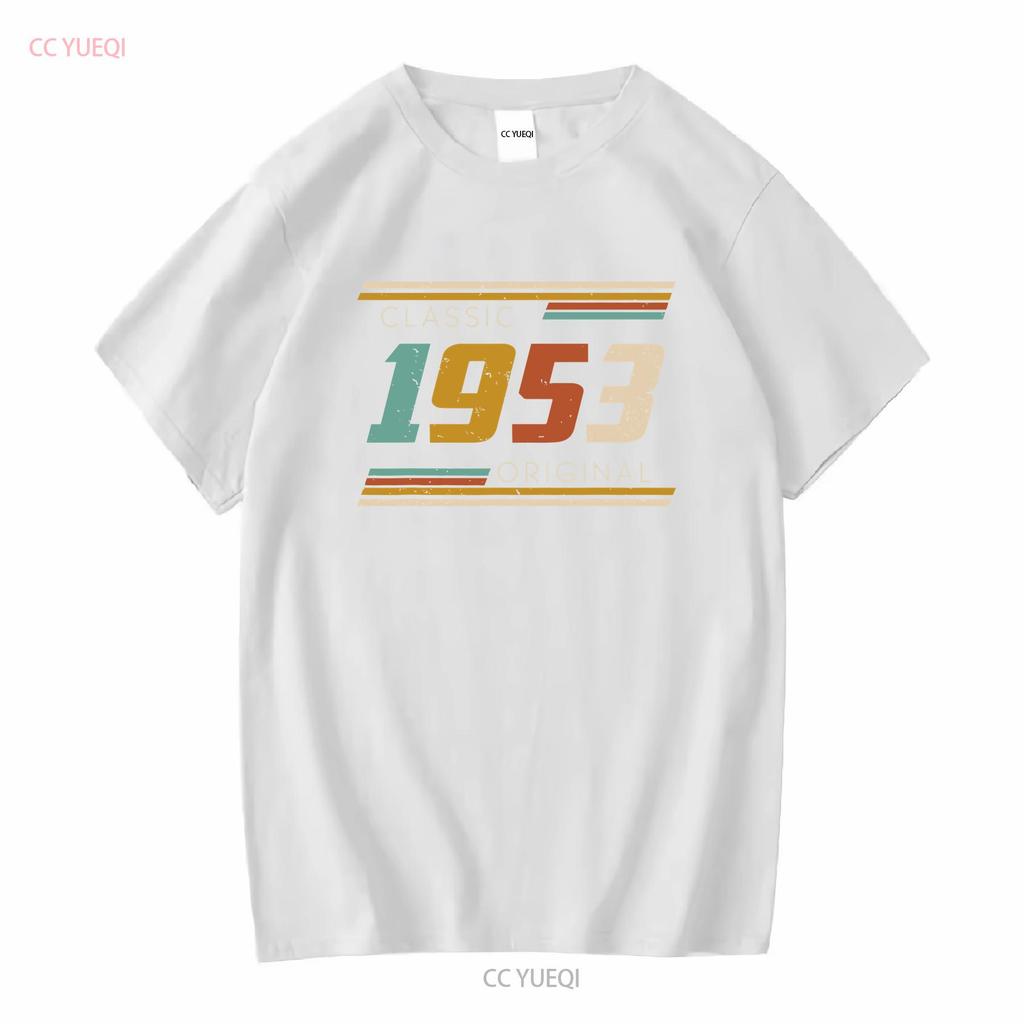 Classic 1953 Original T Shirt Birthday For Mens Vintage Washed Homme Breathable Streetwear Unisex Comfortable Slightly