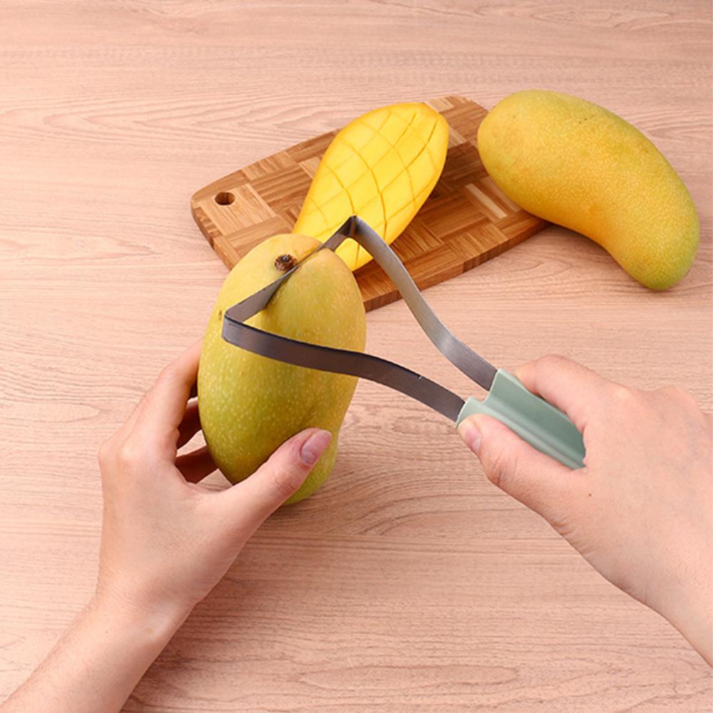 3 In 1 Mango Spoon Mango Slicer Cutting Granule Tool Multifunctional Mango Peeler Mango Avocado Scoop Kitchen Fruit Tool