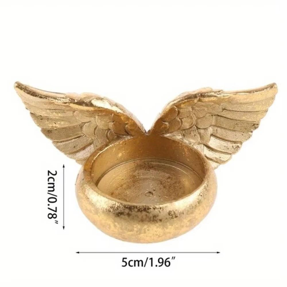 Angel Wings Tabletop Candle Holders Resin Statue Home Decoration Candlelight Dinner Props Candle Stand