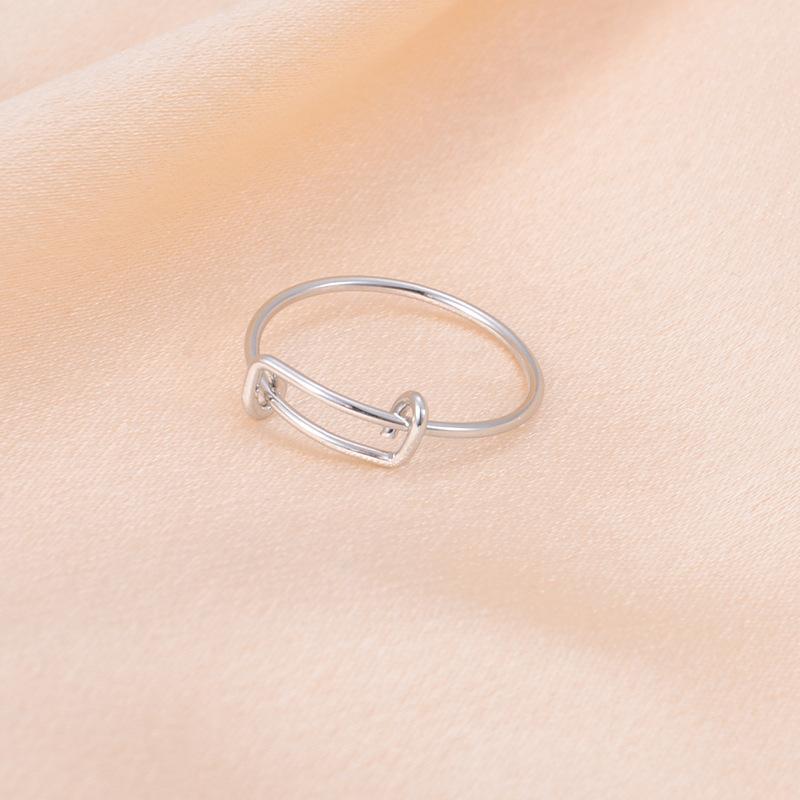 Korean Version Ins Style Simple Stainless Steel Ring Adjustable Design Geometric Shape Versatile Jewelry Wholesale