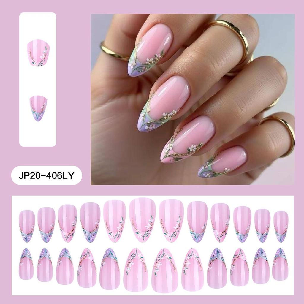 Pegatinas Desmontables para Uñas Estilo Europeo y Americano - Uñas Postizas Simples y Llevables