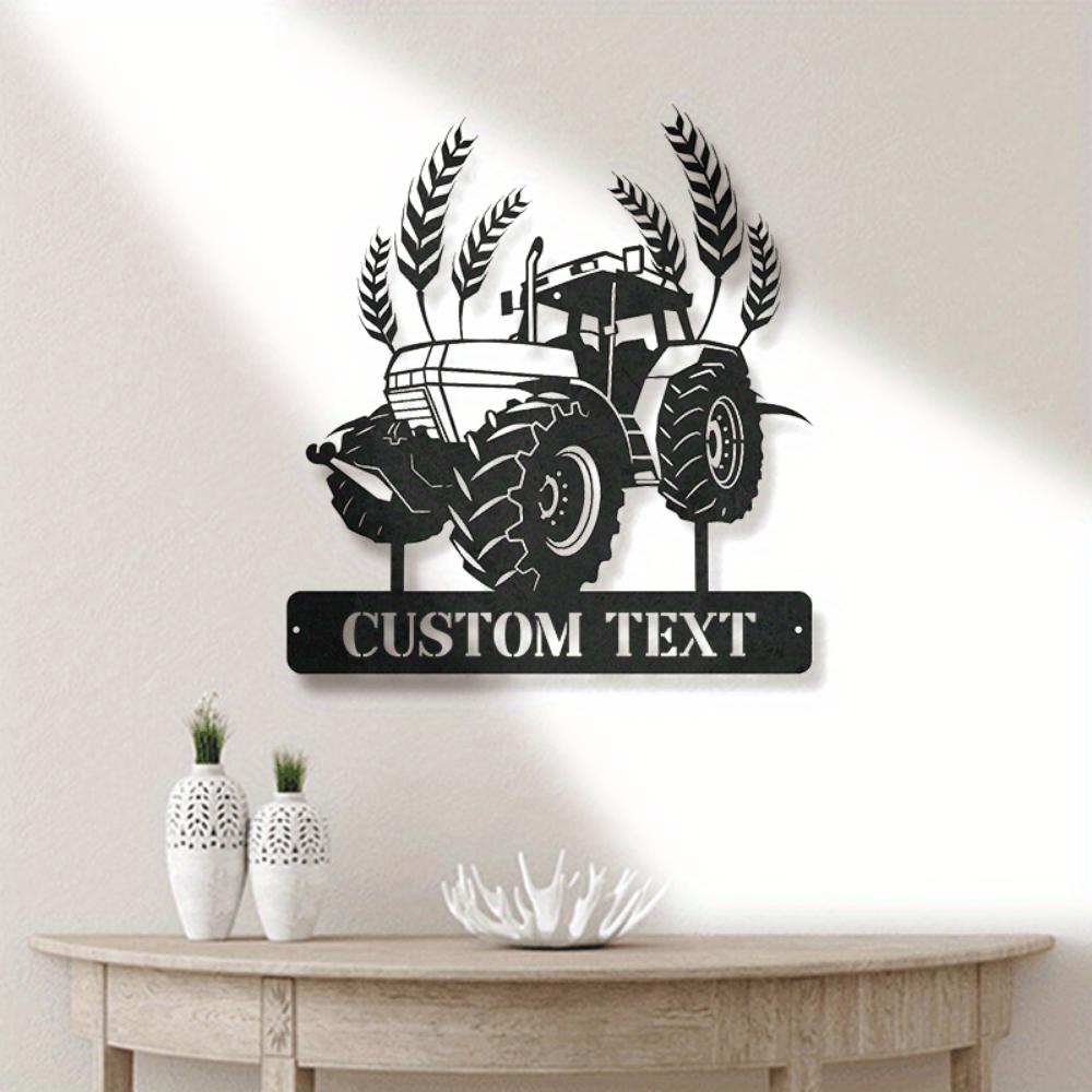 Vintage Tractor Metal Wall Art, Farmhouse Decor, Rustic Man Cave Gift, Personalized Name Sign, Custom American Style