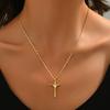Women Elegant Cross Pendant Copper Necklace Fashion Daily Jewelry