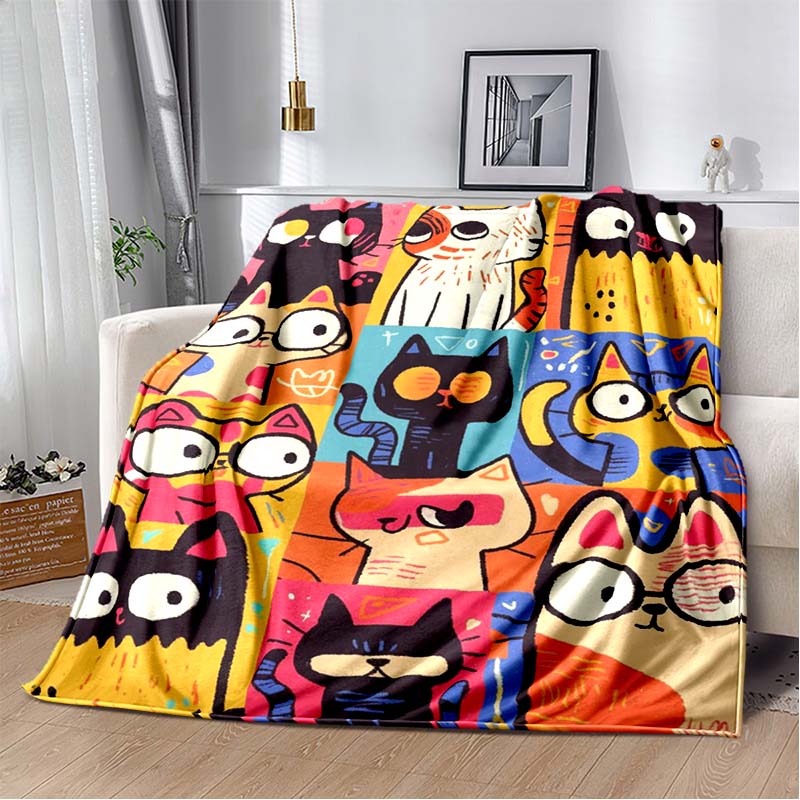 

Cute Fox in Starry Mountain Night Fleece Blanket, Warm Throw Blanket for Living Room, Office, Game Pad, Gift Idea 80cm x 120cm
