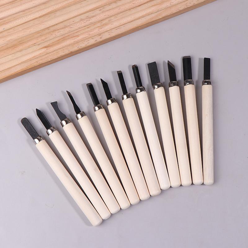 Set 12 Piese Dălți pentru Sculptură în Lemn Pentru Tăiere Basică & Prelucrare Detaliată a Lemnului Unelte de Mână DIY Kit Dălți