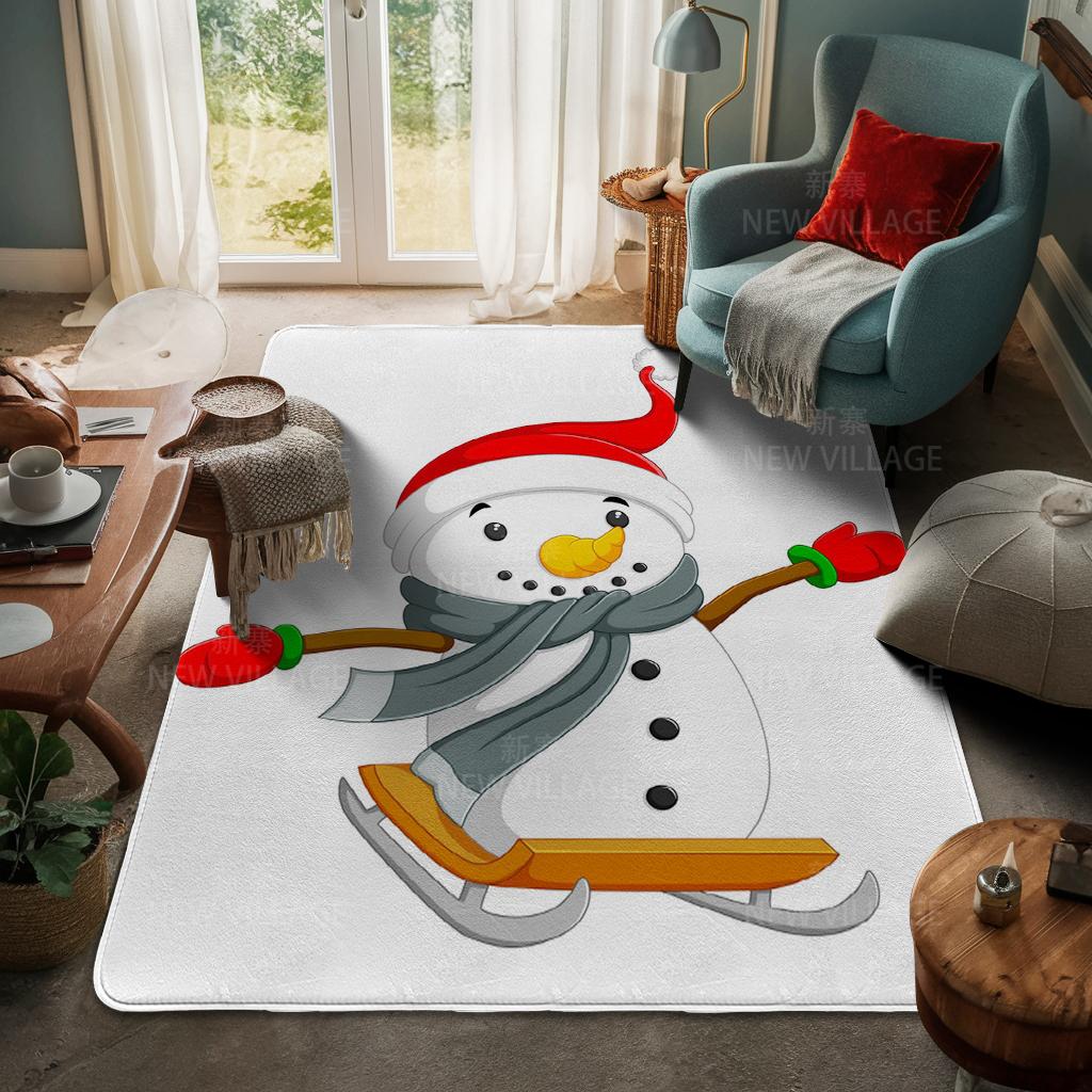 House Entrance Carpet Home Door Mat Living Room Bath Foot Bathroom Non-slip Water Absorption Rugs Bath Merry Christmas Winter