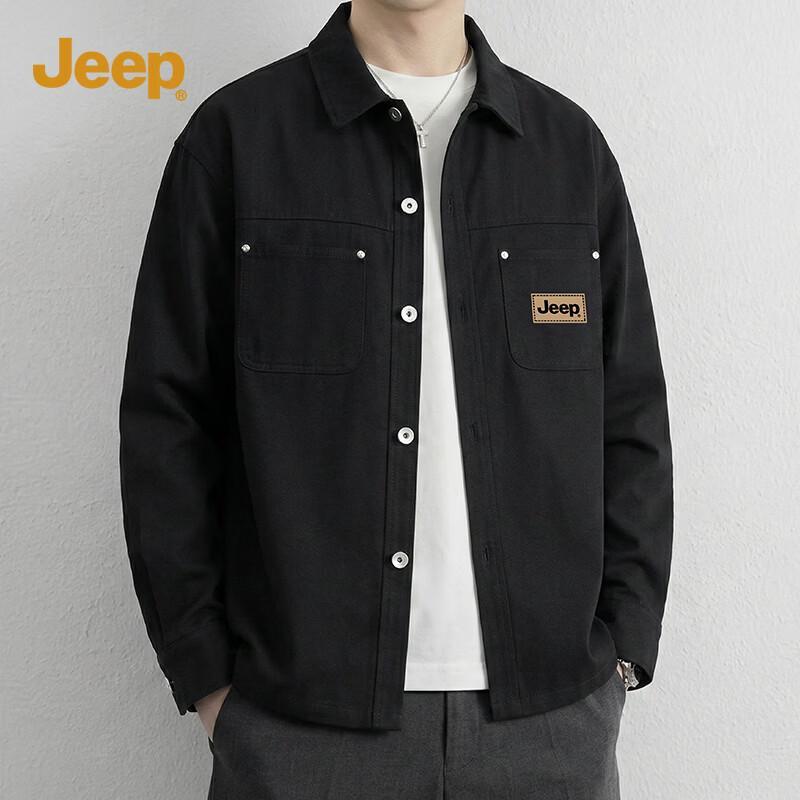 JEEP Men s Loose Fit Pure Cotton Workwear Shirt Jacket 2XL