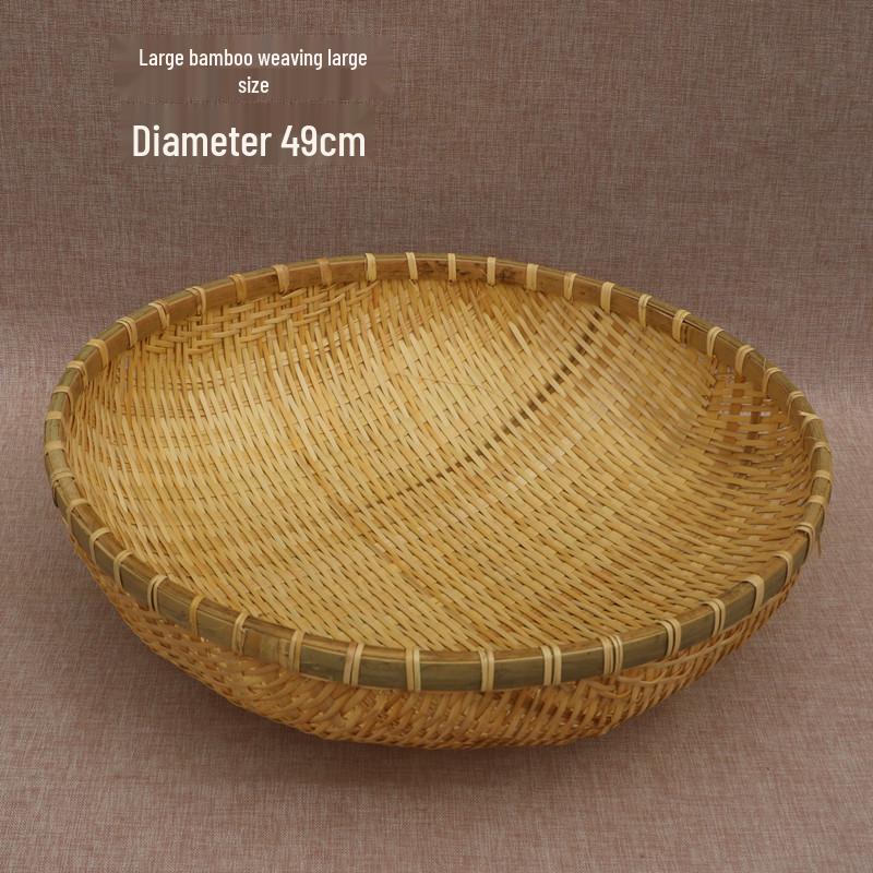 Bamboo Woven Winnowing Basket: Steamed Bun Storage, Vegetable Drainer, Rice Washer, Fruit Holder