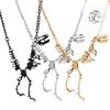 Vintage Dinosaur Skeleton Alloy Necklace - Retro Unisex Pendant Jewelry for Daily Wear