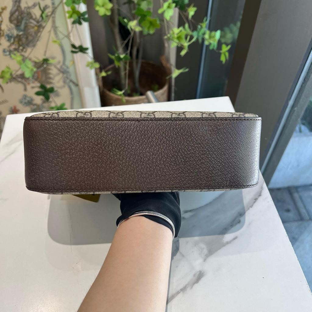 [Pre-Owned] Neo Vintage Series Gold Foil Logo Metal Tiger Head Monogram Canvas And Leather Camera Bag - Very Good #1V1FK6Q