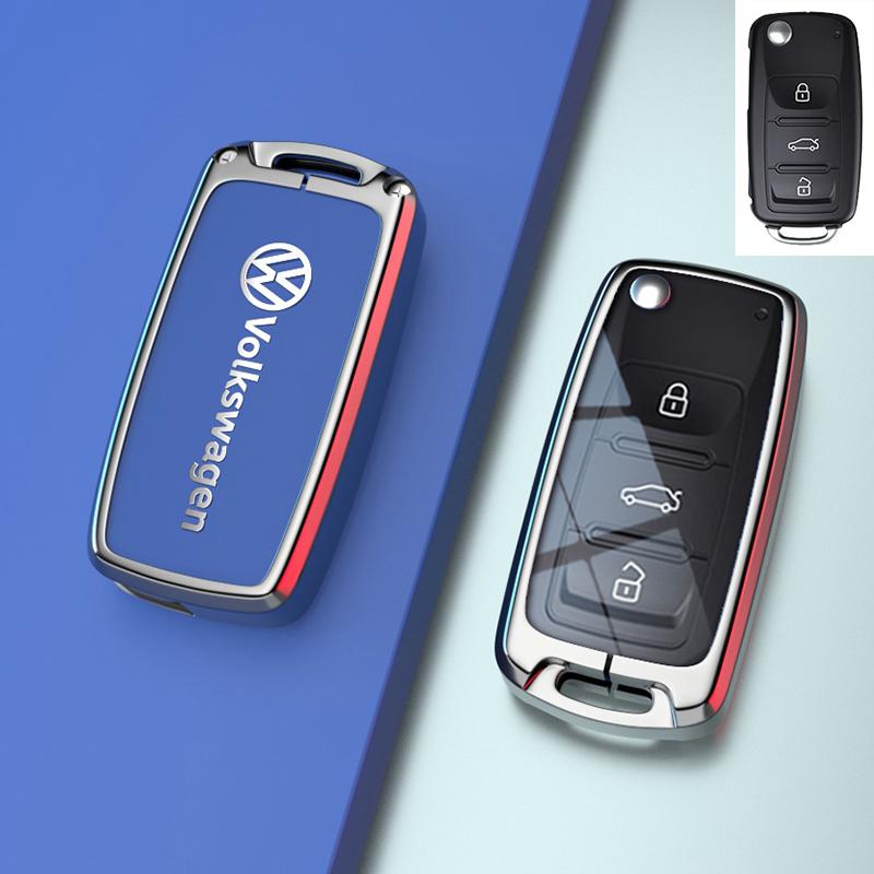 Für VOLKSWAGEN VW für Volkswagen Tiguan VW Golf 7 4 5 Mk4 6 MK7 für Skoda Octavia A7 für Seat Leon Ibiza Altea Metall Auto Schlüsselhülle