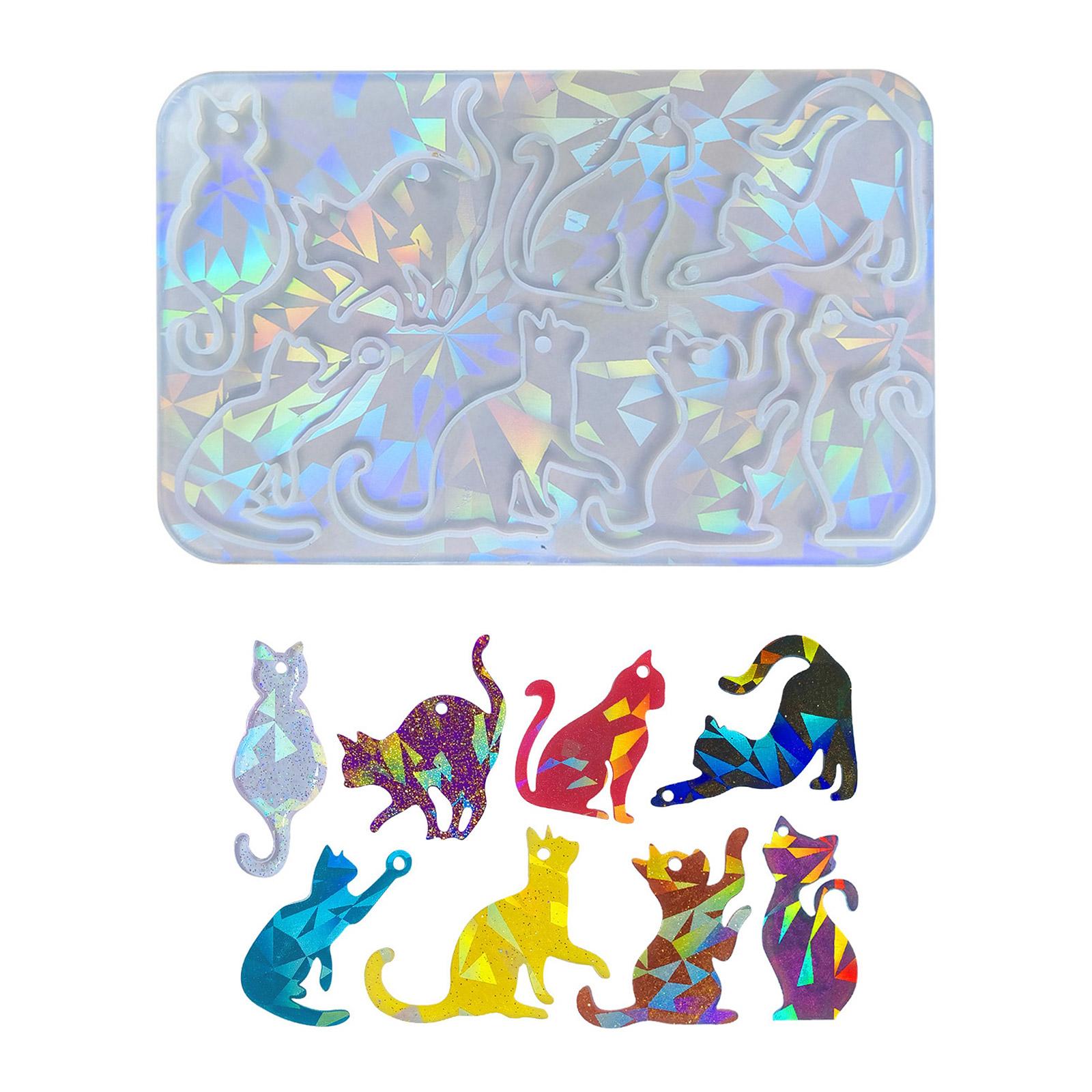 

Силиконовые формы для подвесок, голографическая форма, форма кошки, силиконовая форма для ювелирных изделий, аксессуары для ручного изготовления, силиконовый материал прозрачный