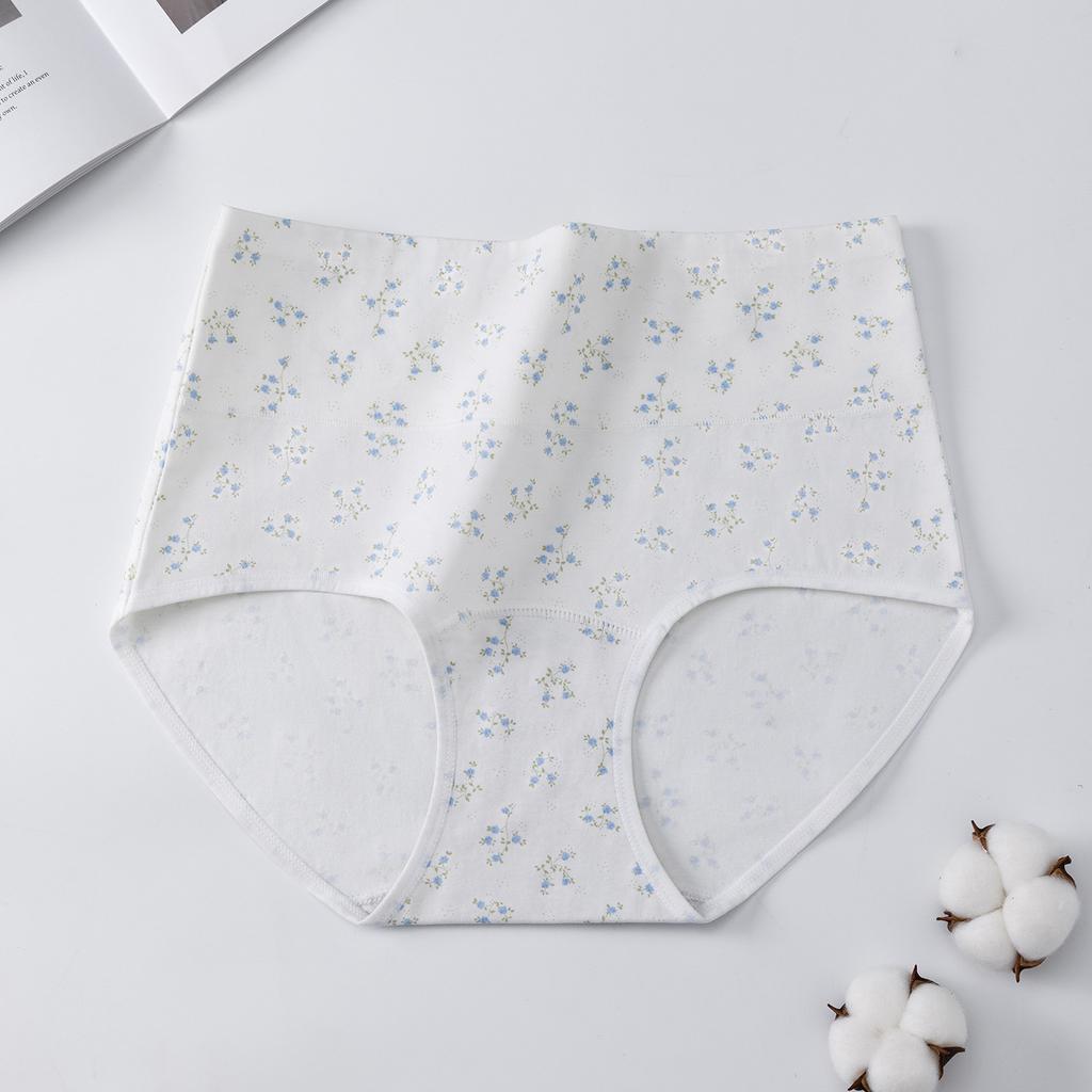 Women S High Waist Floral Cotton Tummy Control Triangle Underwear