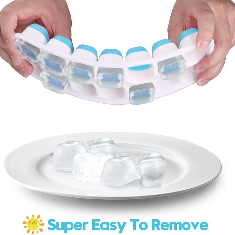 Convenient 14 Slot Cube Tray Mold for Effortless Ice Tray Removal