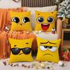 Funny And Quirky Personalized Emojis Pillow Case Comfort Sofa Bed Silky Elegant Invisible Zipper Decorative Cushion Cover