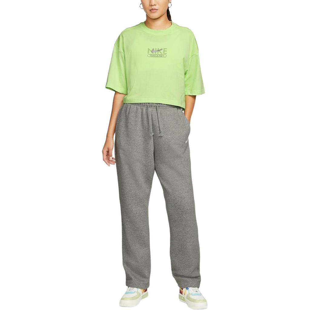 Nike Sportbekleidung Swoosh Buchstaben Logo Print Kurzarm T-Shirt Damen Oberteile Grün DR5625-360