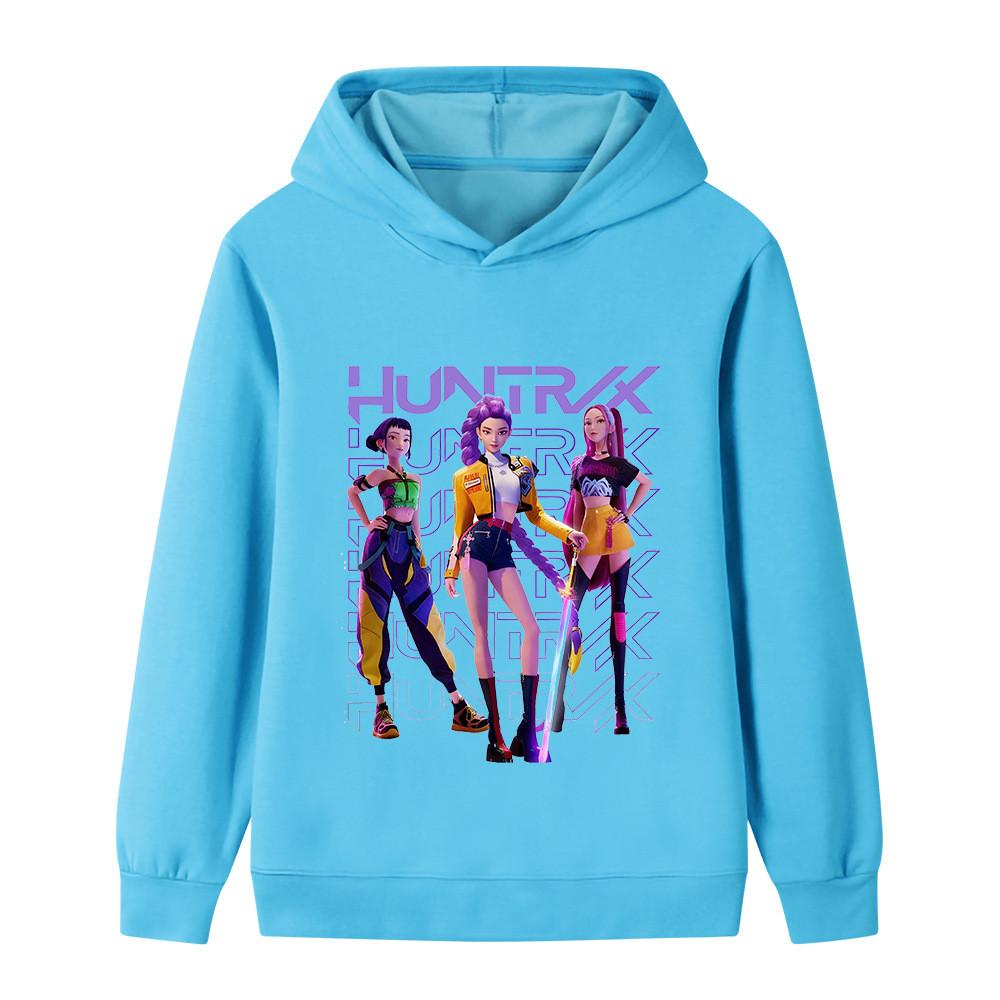B1235 Kids Boys Girls Kpop Rumi Zoey Mira Print Long Sleeves Hoodie
