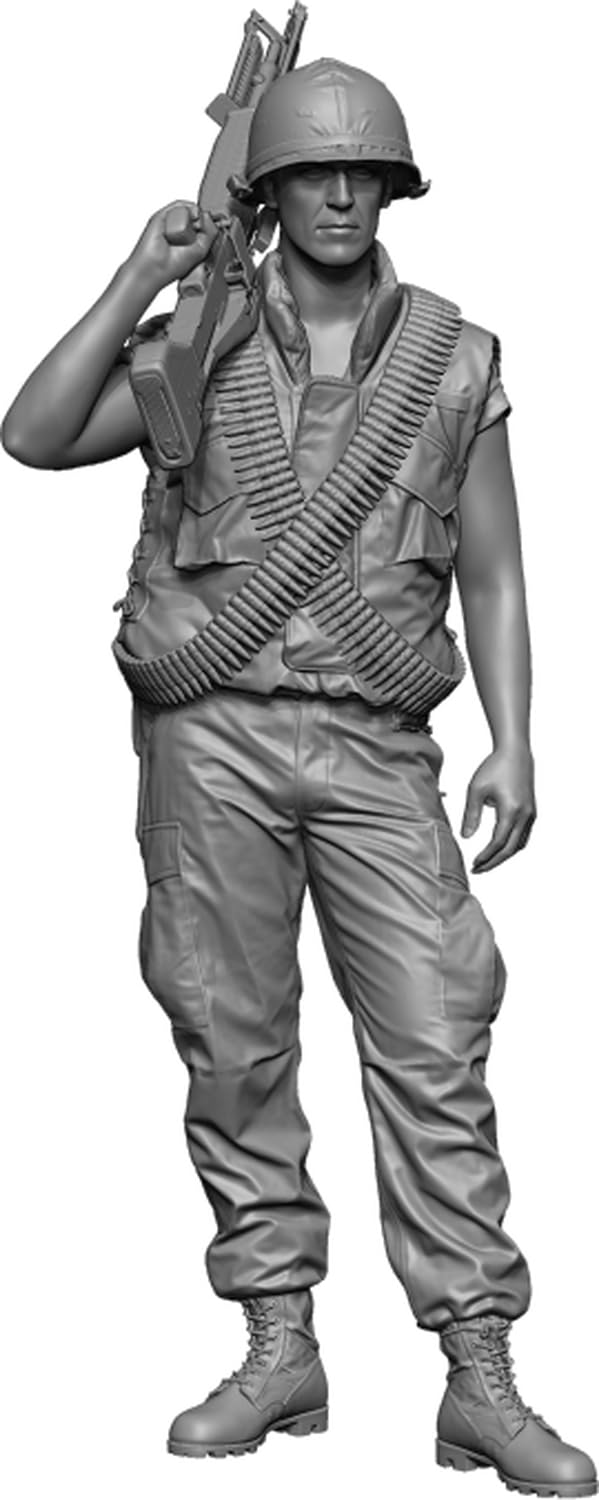 

H3 Models 1/48 Scale Modern American Vietnam M60 Machine Gunner 3D Printer Kit HS48102 (Person)