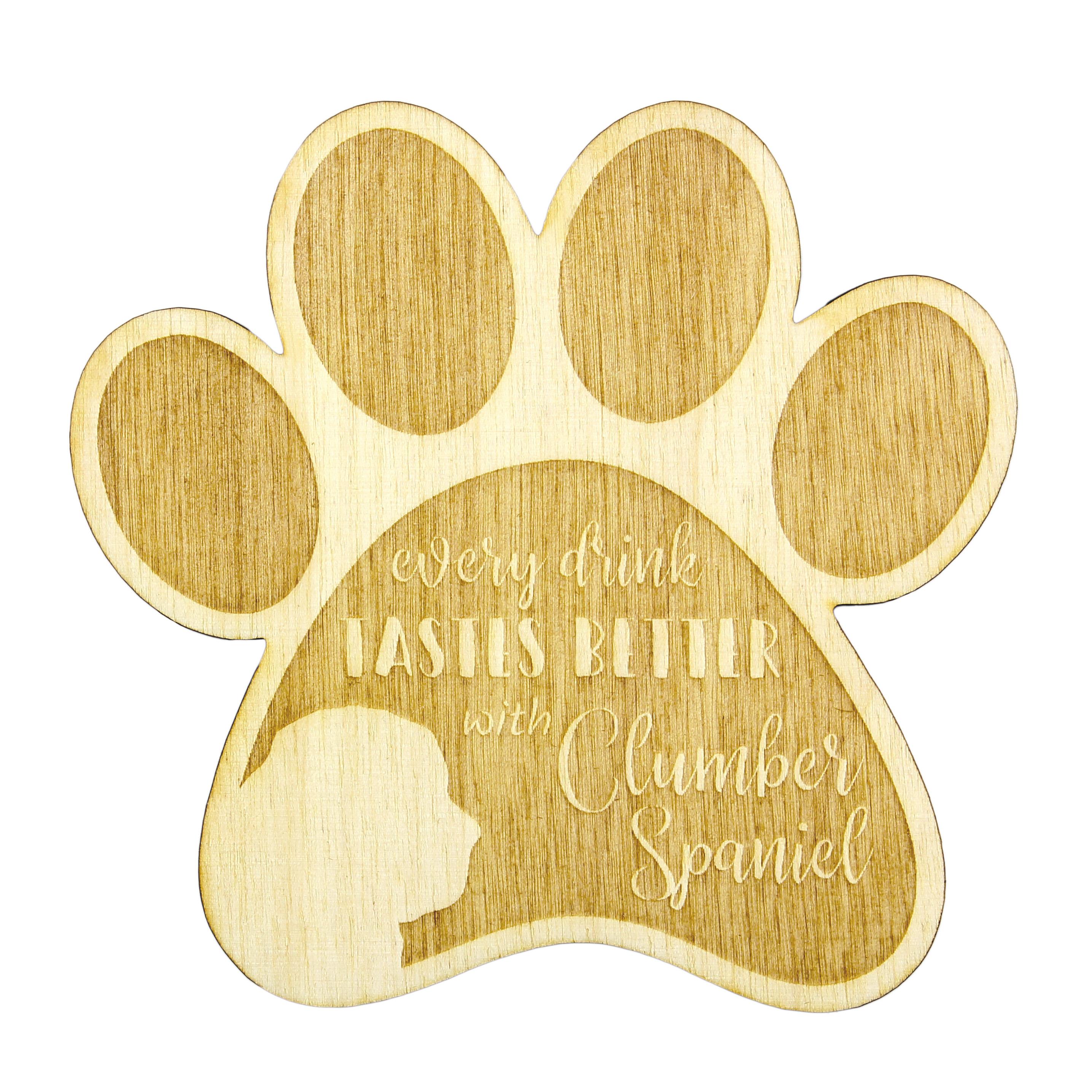 

Clumber Spaniel - Mug coaster, engraved coaster with dog, gift for dog lover by Art-Dog brand