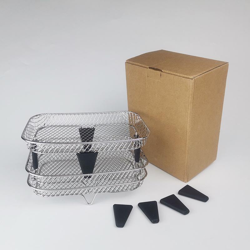 Edelstahl Drei-Schichten Heißluftfritteuse Dörrgerät Rack