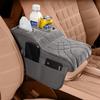 Portable Center Console Armrest Cushion PU Leather with Cup Holder Tissue Box Car Armrest Pillow Multifunctional