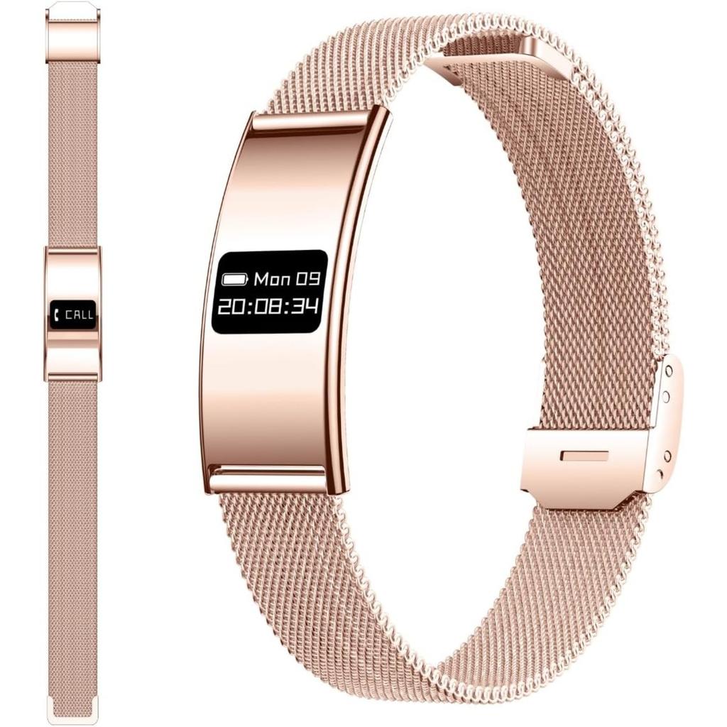 Fitness Tracker Chytré hodinky pro ženy Muže, Ultra tenký Chytrý náramek 2,8 mm Kovový řemínek, Štíhlý Sledovač aktivity se srdečním tepem, SpO2, Sledování spánku