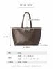 Genuine Leather Simple Tote Mocha [Leather Laboratory] Bag, Large, (Embossed)